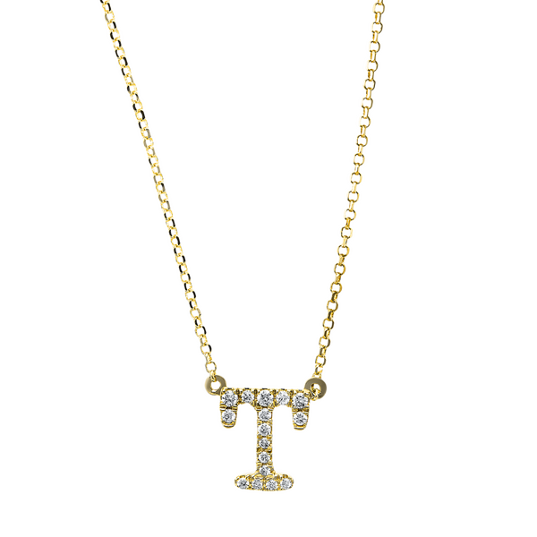 Brogle Classic necklace with diamond letters T