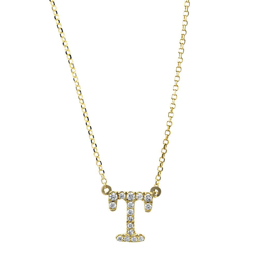 Brogle Classic necklace with diamond letters T Brogle Classic necklace with diamond letters T