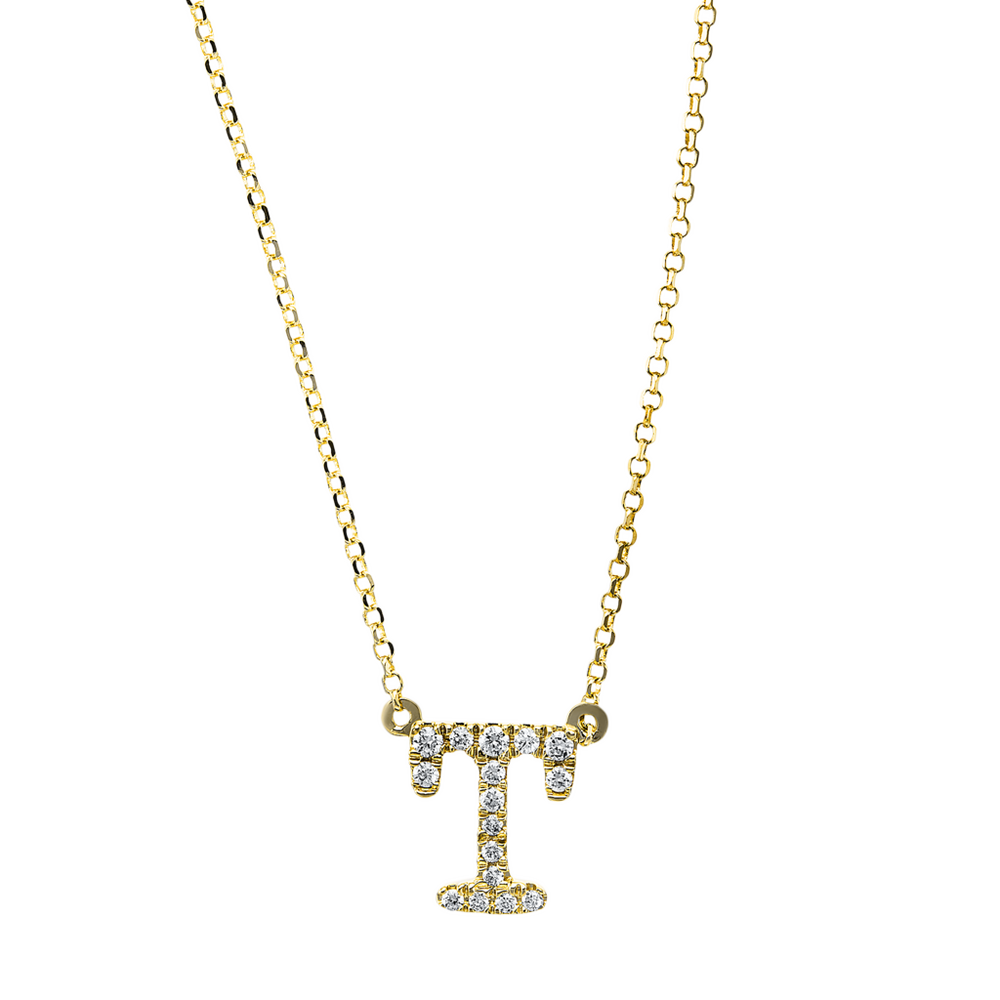 Brogle Classic necklace with diamond letters T Brogle Classic necklace with diamond letters T