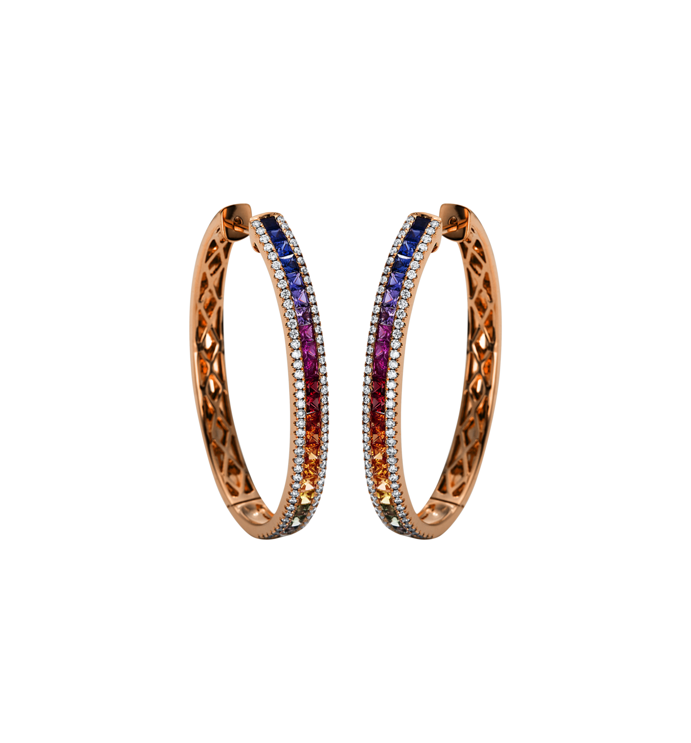 Brogle Selection sapphire hoop earrings Rainbow Brogle Selection sapphire hoop earrings Rainbow