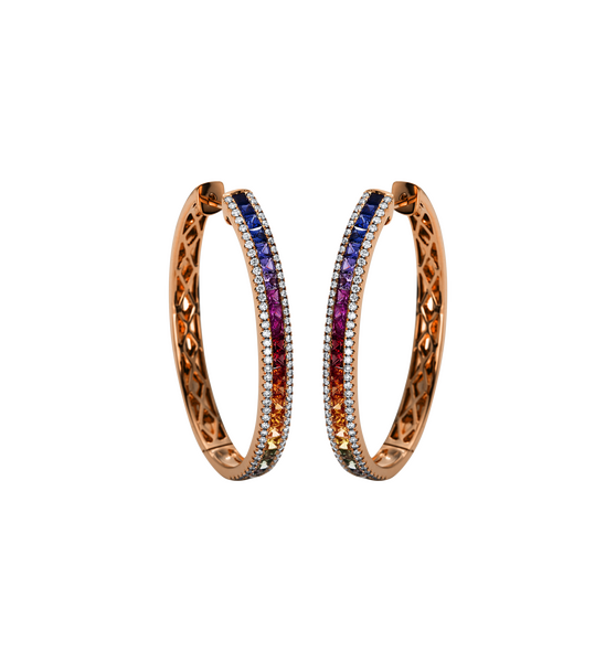 Brogle Selection sapphire hoop earrings Rainbow Brogle Selection sapphire hoop earrings Rainbow