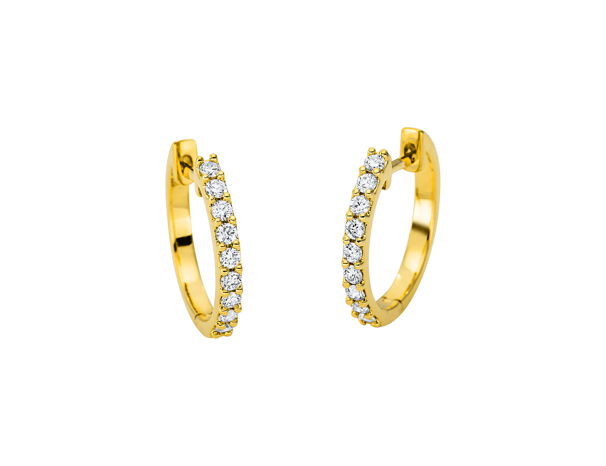 Brogle Classic diamond hoop earrings