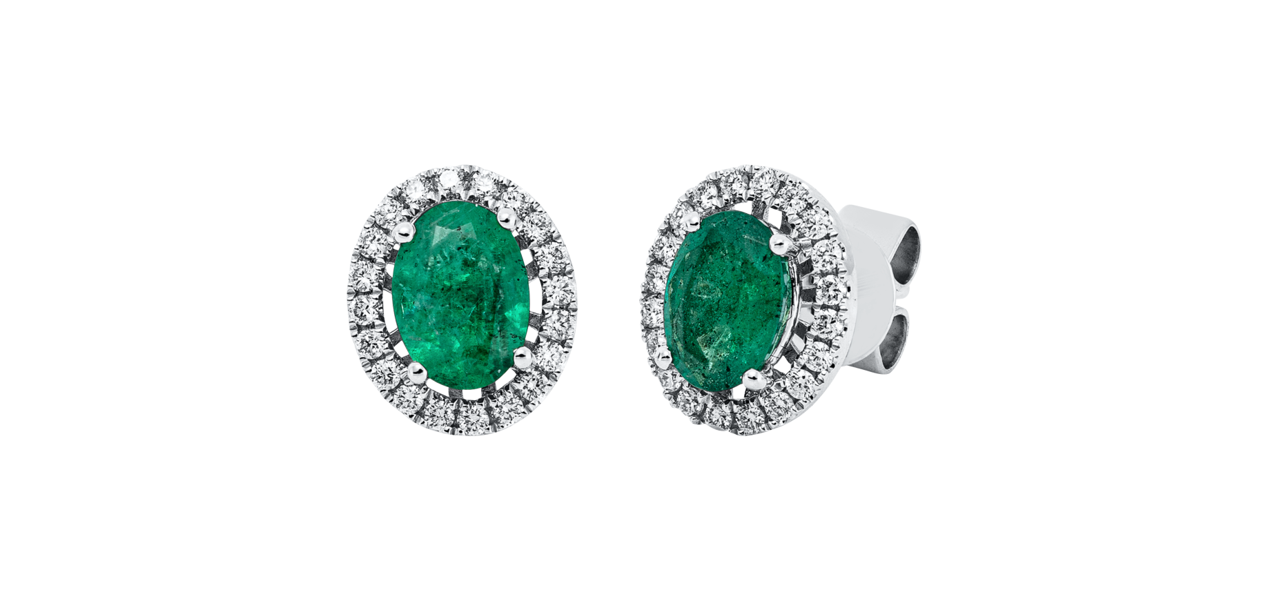Brogle Classic emerald stud earrings