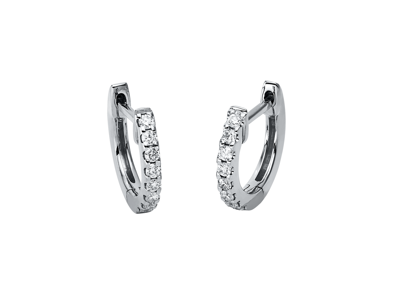 Brogle Classic diamond hoop earrings