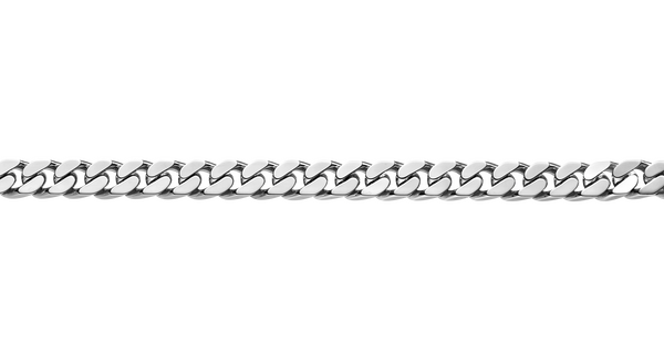 Brogle Selection Essentials curb chain bracelet 4-sided diamond-coated 8mm Brogle Selection Essentials curb chain bracelet 4-sided diamond-coated 8mm