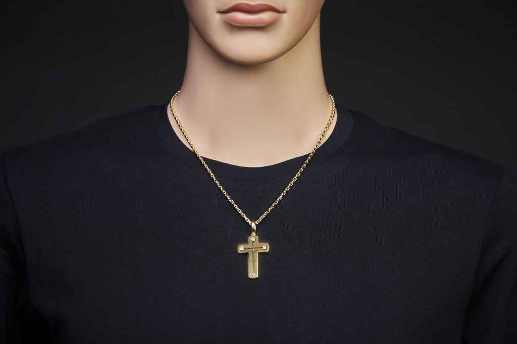 Brogle Classic Bicolor Kreuzanhänger aus Gold