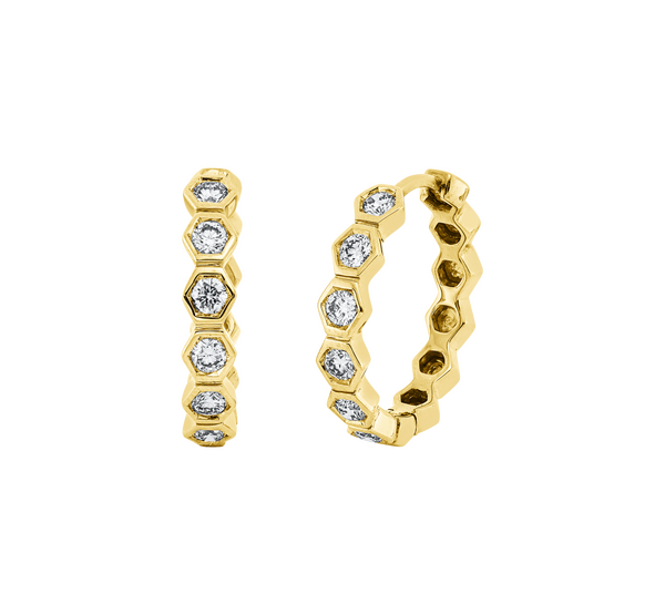 Brogle Classic diamond hoop earrings Brogle Classic diamond hoop earrings