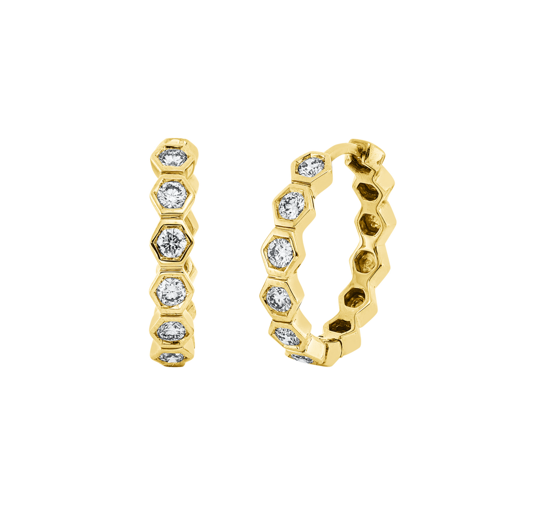 Brogle Classic diamond hoop earrings Brogle Classic diamond hoop earrings