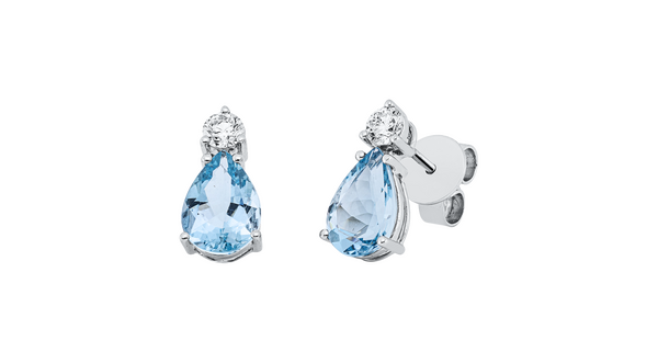 Brogle Classic aquamarine stud earrings