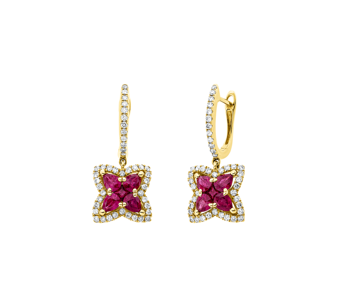 Brogle Classic ruby hoop earrings