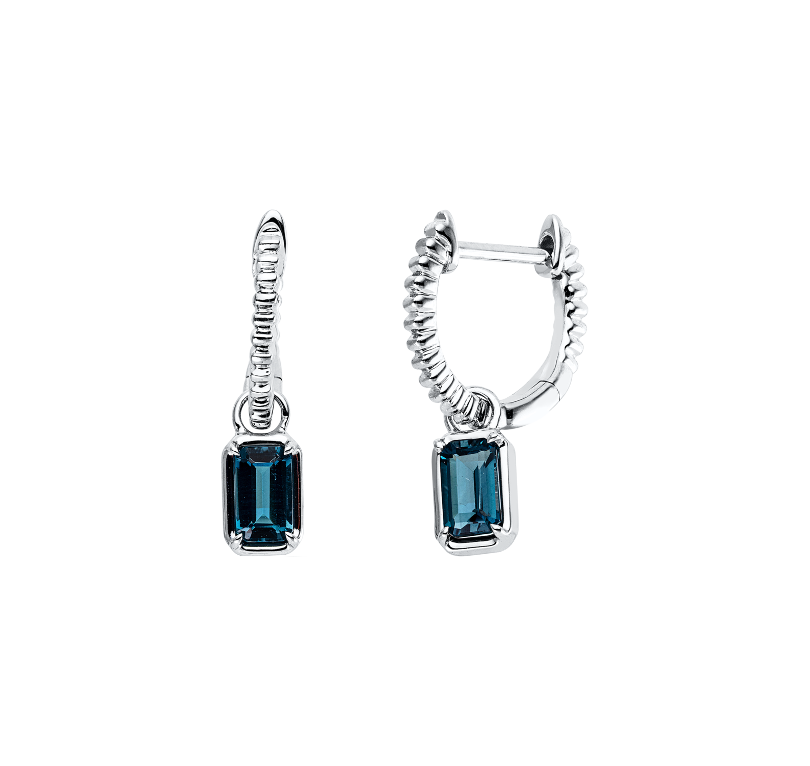Brogle Classic London topaz hoop earrings Brogle Classic London topaz hoop earrings