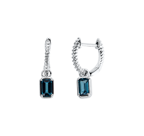 Brogle Classic London topaz hoop earrings Brogle Classic London topaz hoop earrings