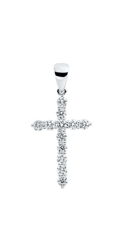 Brogle Classic cross pendant with diamonds