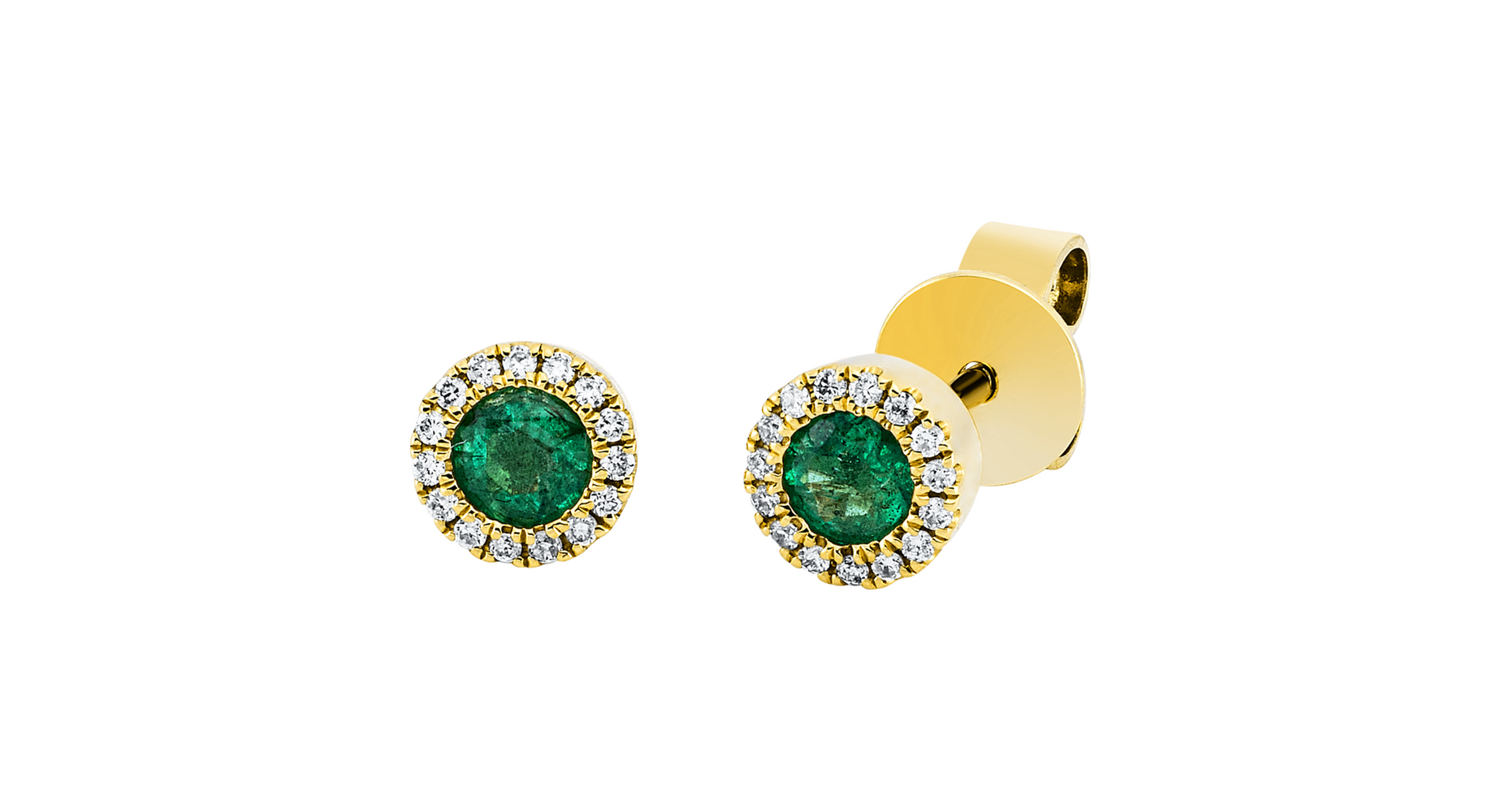 Brogle Classic emerald stud earrings