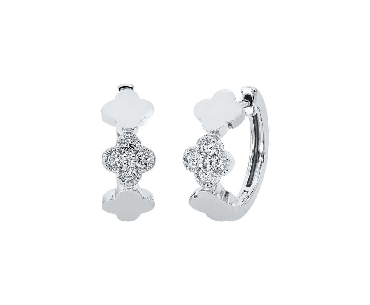 Brogle Classic diamond hoop earrings