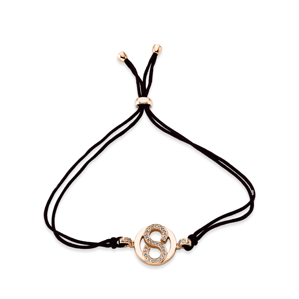 Brogle Selection Icons textile bracelet with diamond pendant Brogle Selection Icons textile bracelet with diamond pendant