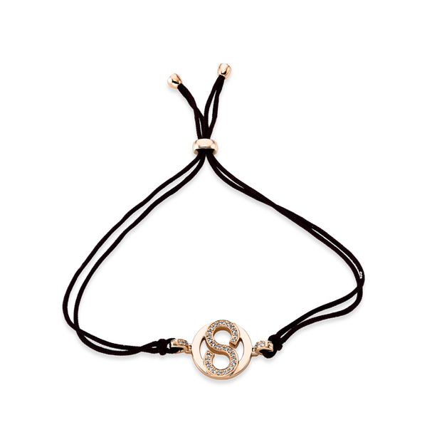 Brogle Selection Icons textile bracelet with diamond pendant Brogle Selection Icons textile bracelet with diamond pendant