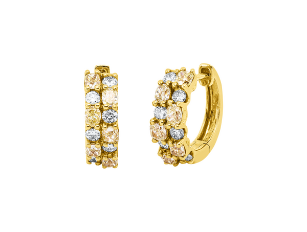 Brogle Classic diamond hoop earrings