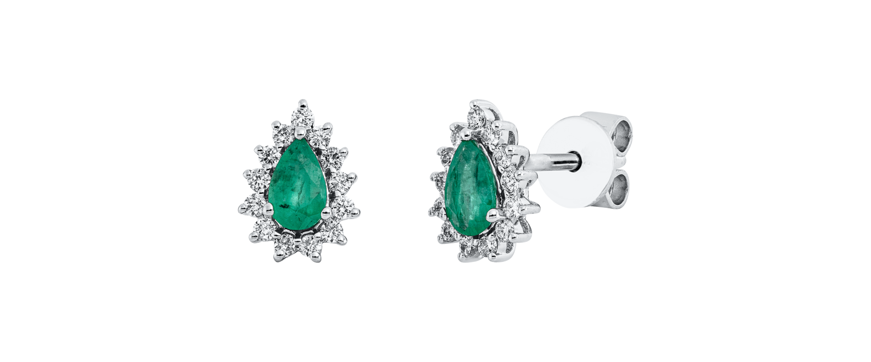 Brogle Classic emerald stud earrings