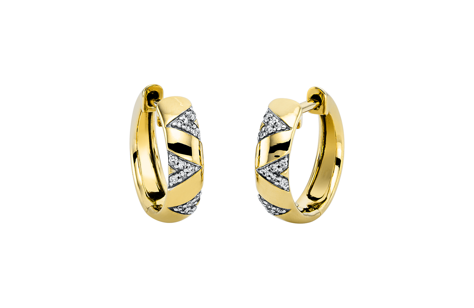 Brogle Classic diamond hoop earrings