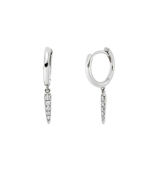 Brogle Classic diamond hoop earrings