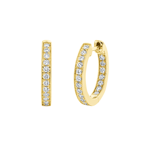 Brogle Classic diamond hoop earrings