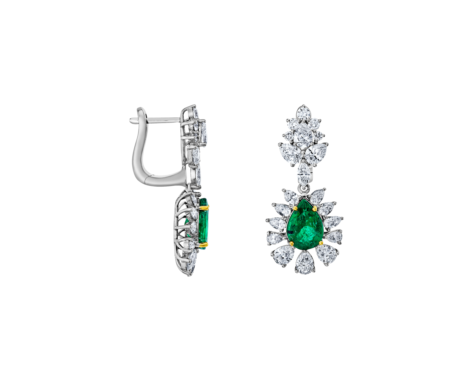 Brogle Selection bicolor emerald earrings Brogle Selection bicolor emerald earrings
