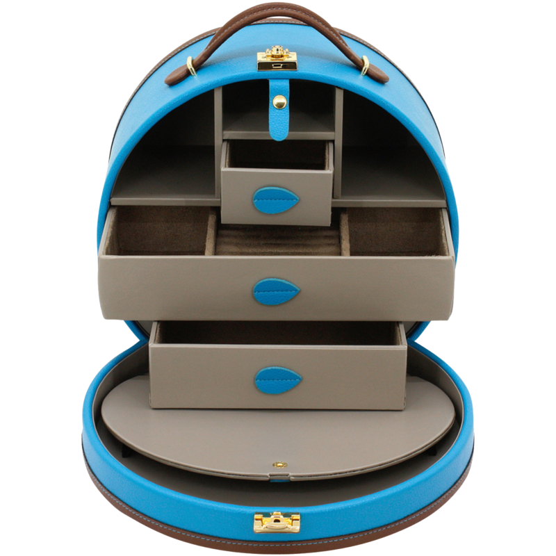 Friedrich Cosmetic Jewelry Case Ascot - La lumière bleue/Brown Friedrich Cosmetic Jewelry Case Ascot - La lumière bleue/Brown