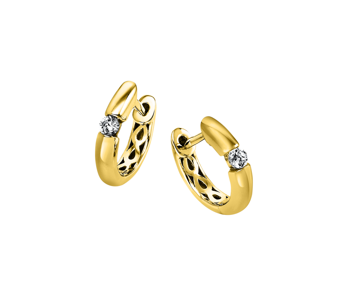 Brogle solitaire hoop earrings