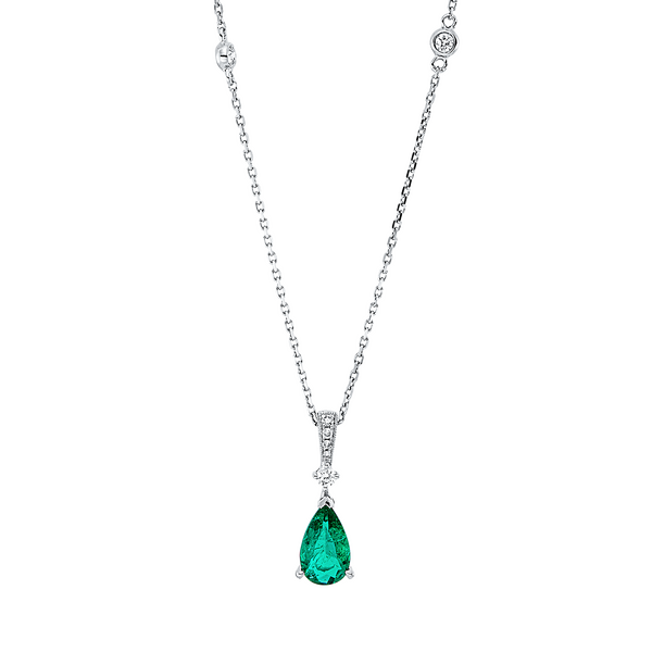 Brogle Selection gold chain with emerald pendant