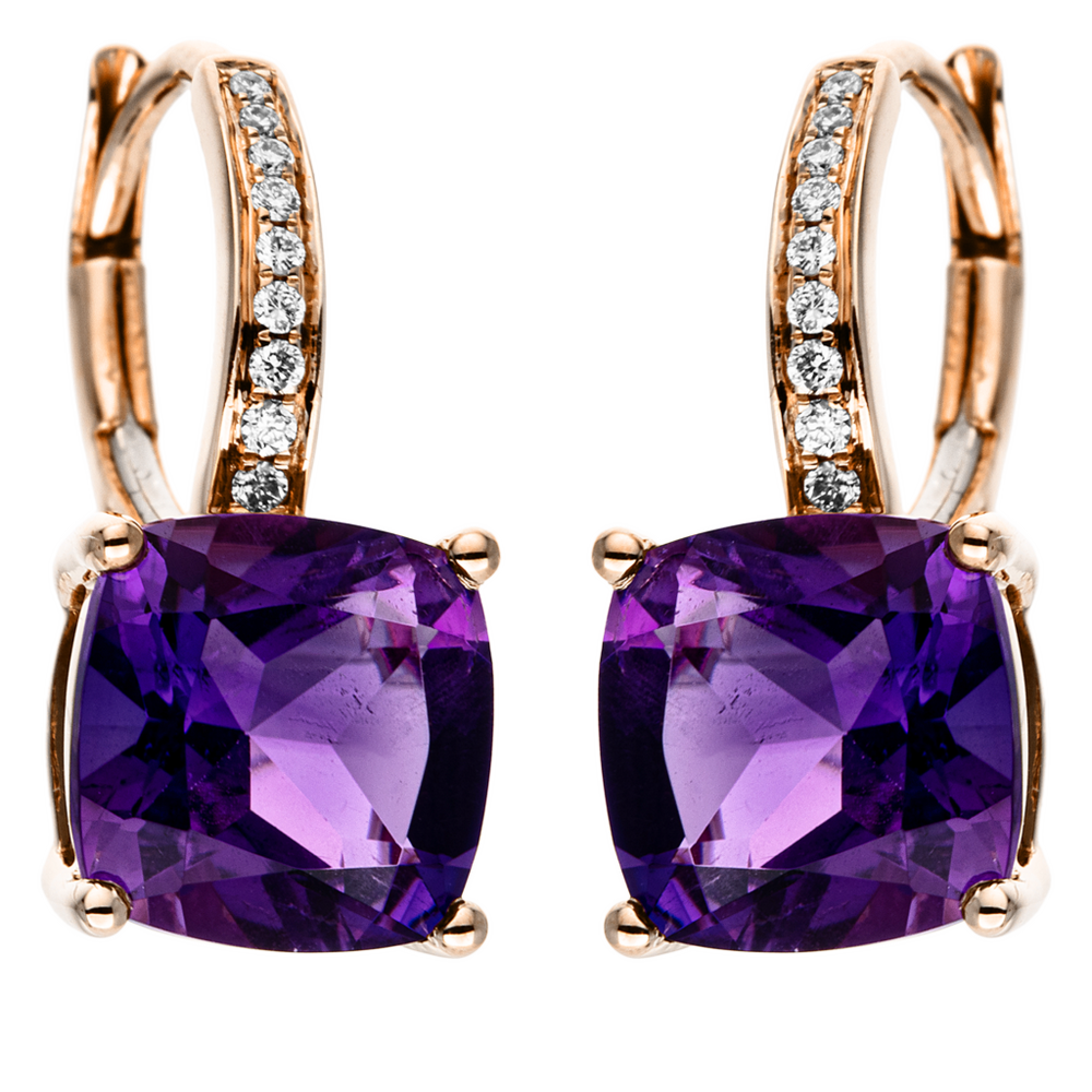 Brogle Selection Felicity hoop earrings with amethysts