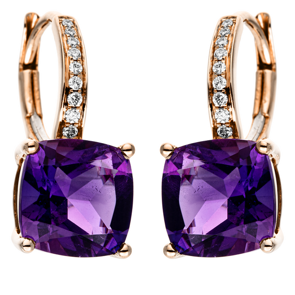 Brogle Selection Felicity hoop earrings with amethysts