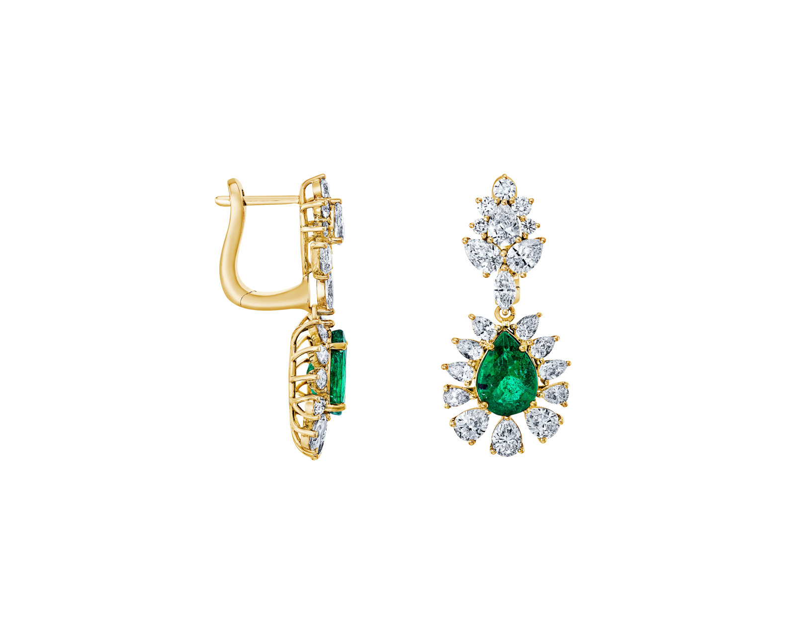Brogle Selection bicolor emerald earrings Brogle Selection bicolor emerald earrings