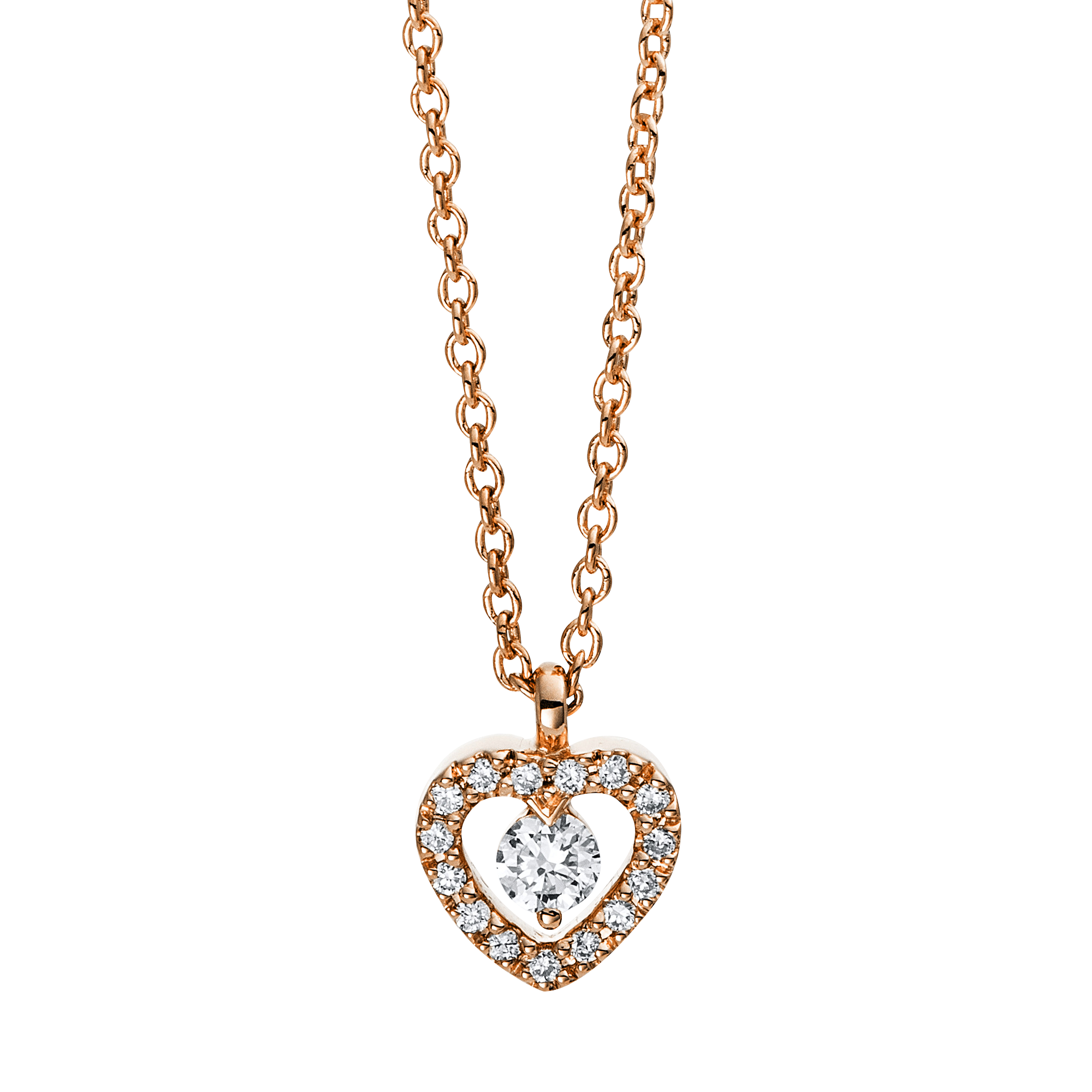 Brogle Classic necklace with diamond heart Brogle Classic necklace with diamond heart