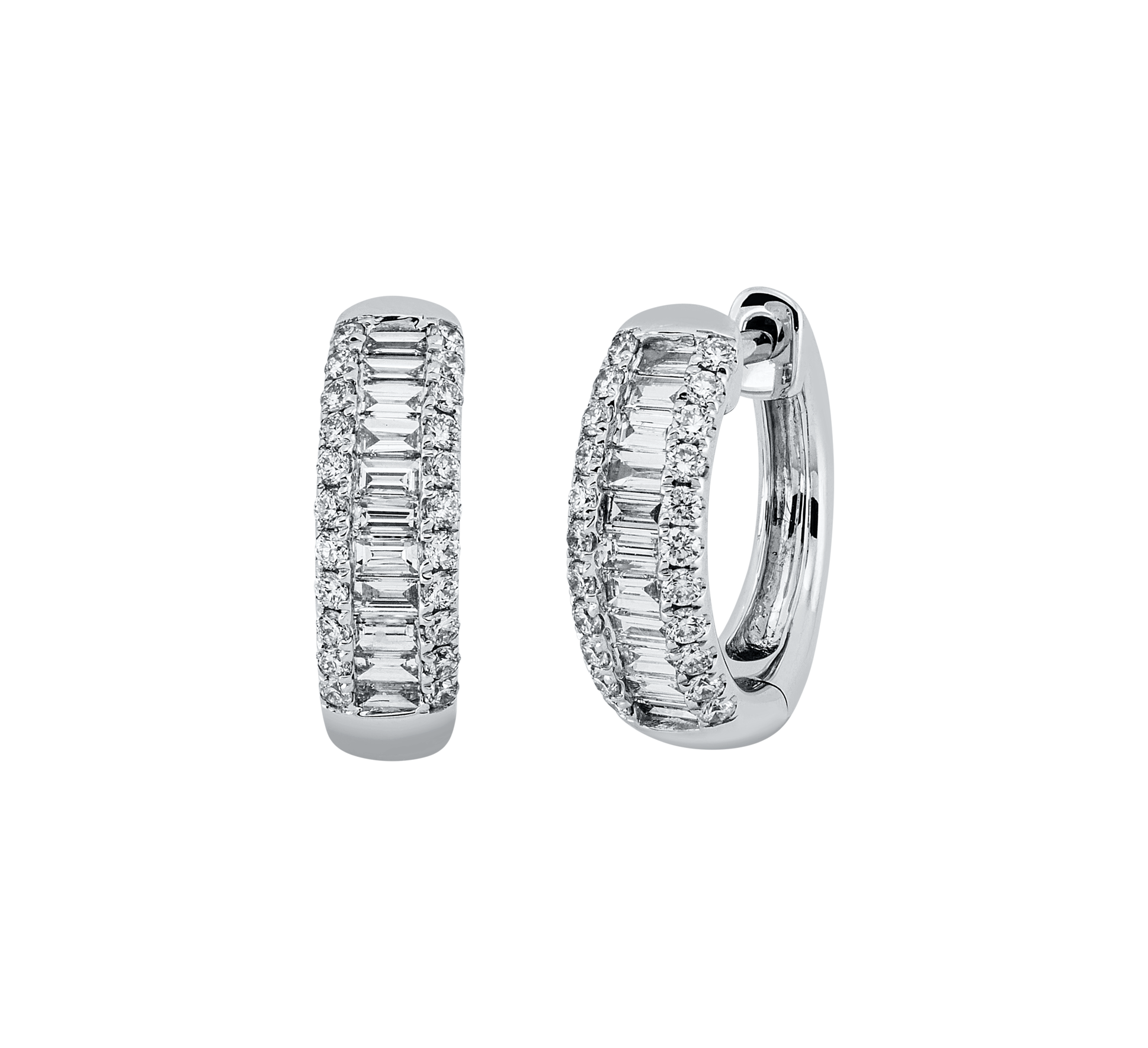 Brogle Classic diamond hoop earrings