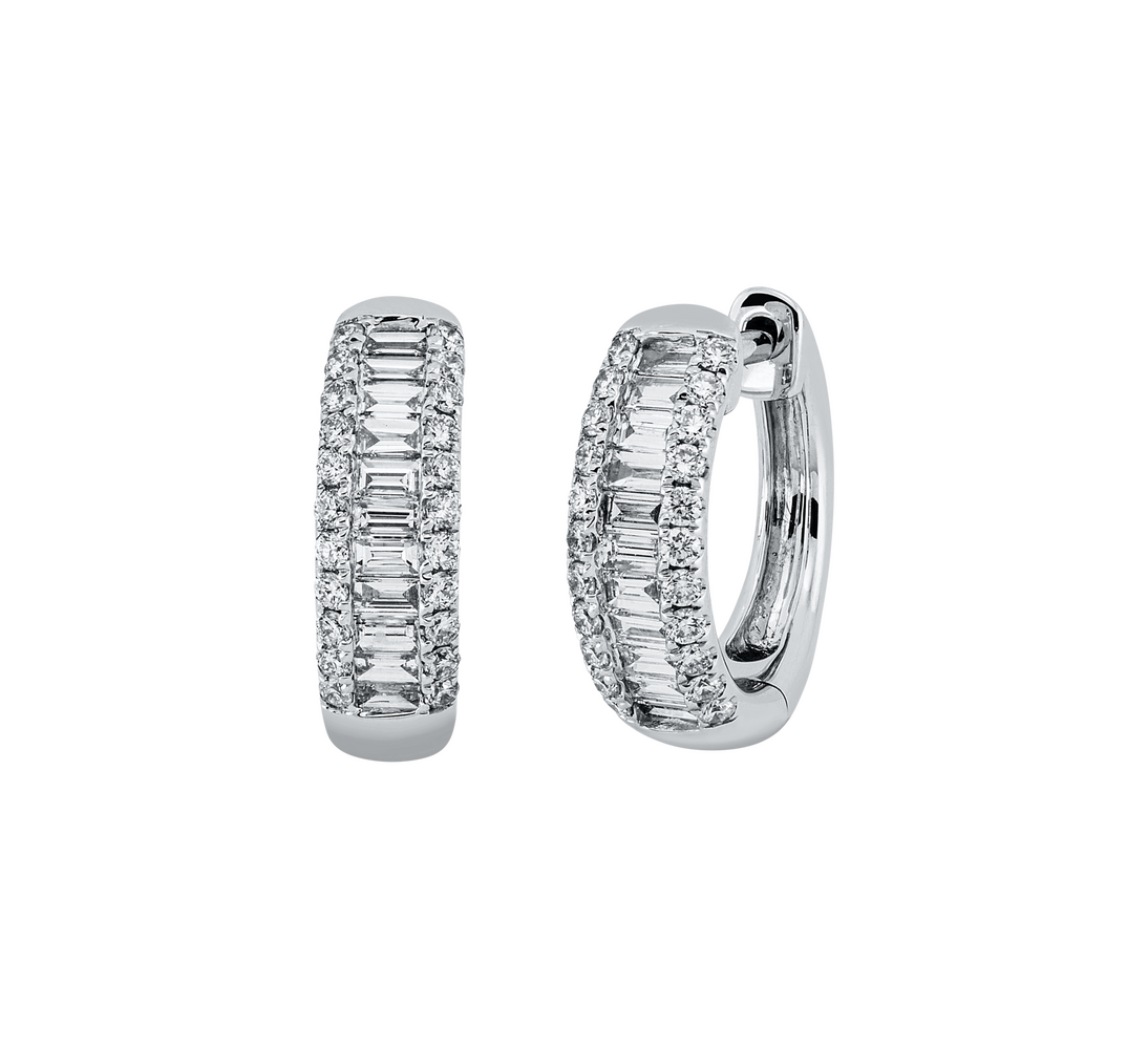 Brogle Classic diamond hoop earrings Brogle Classic diamond hoop earrings