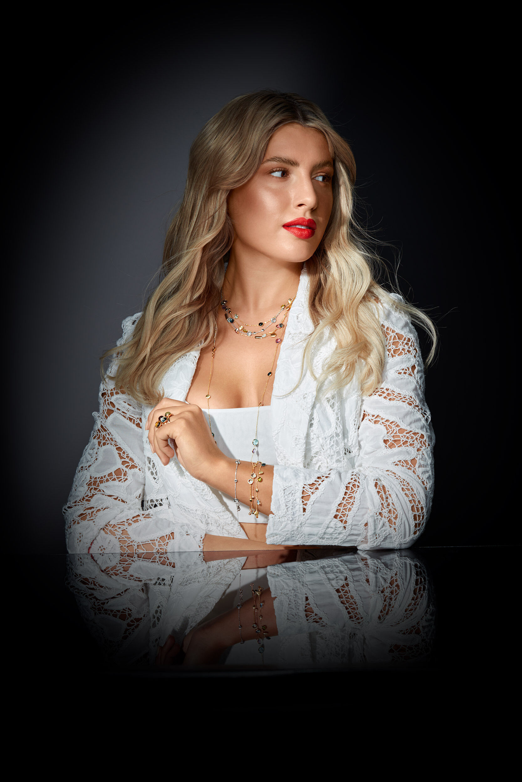 Brogle Classic Ankerkette mit Farbsteinen 1mm Brogle Classic Ankerkette mit Farbsteinen 1mm