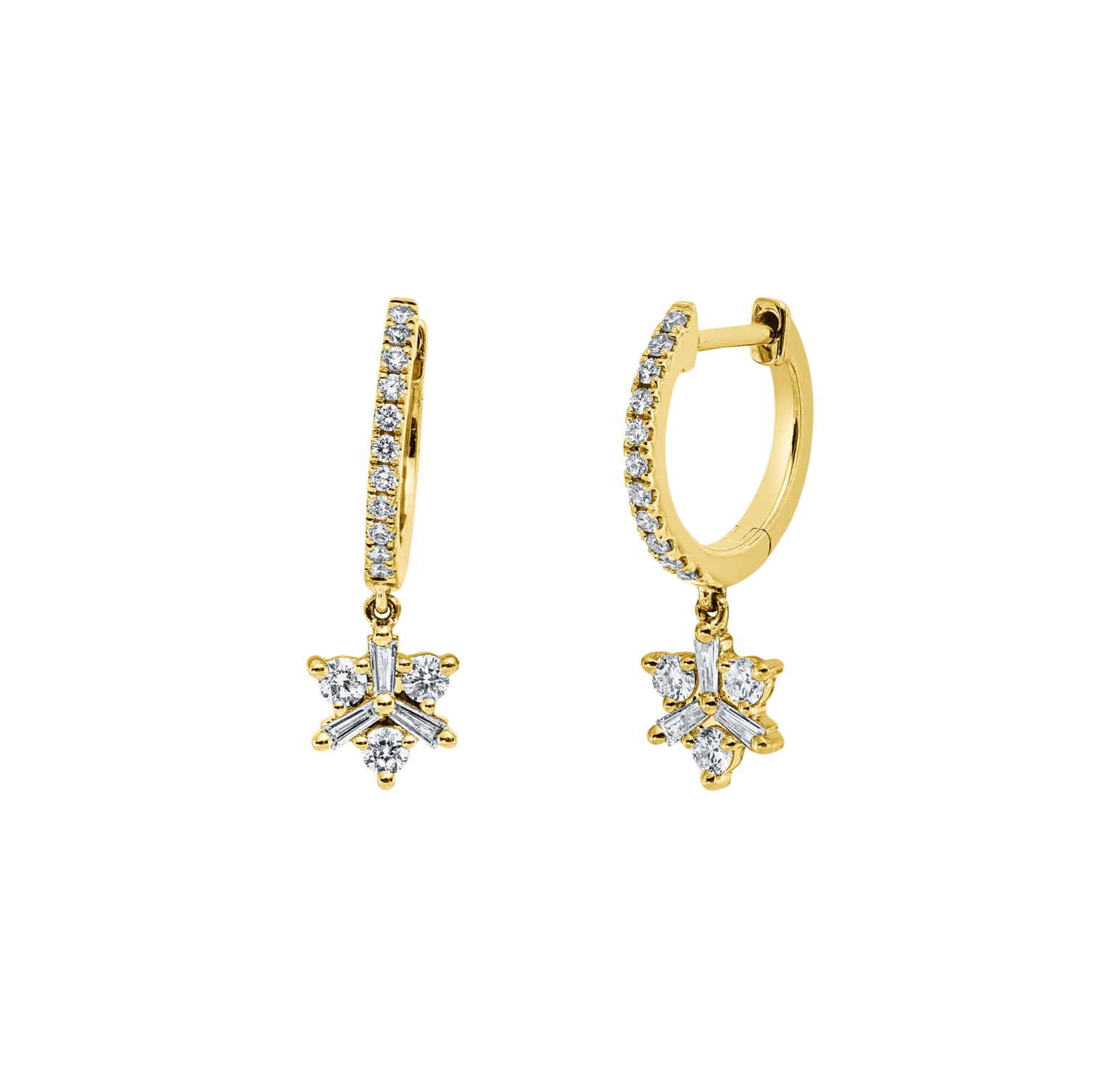 Brogle Classic diamond hoop earrings