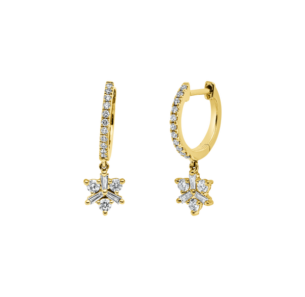 Brogle Classic diamond hoop earrings