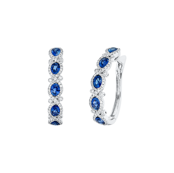 Brogle Selection sapphire hoop earrings