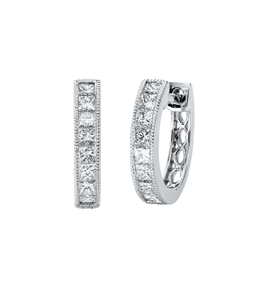 Brogle Classic diamond hoop earrings