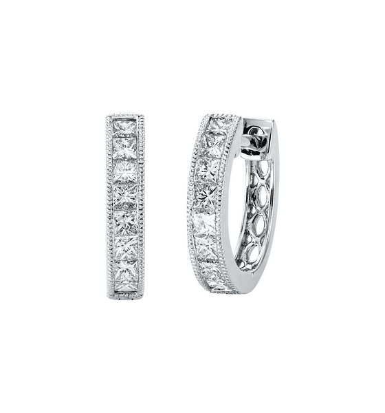 Brogle Classic diamond hoop earrings