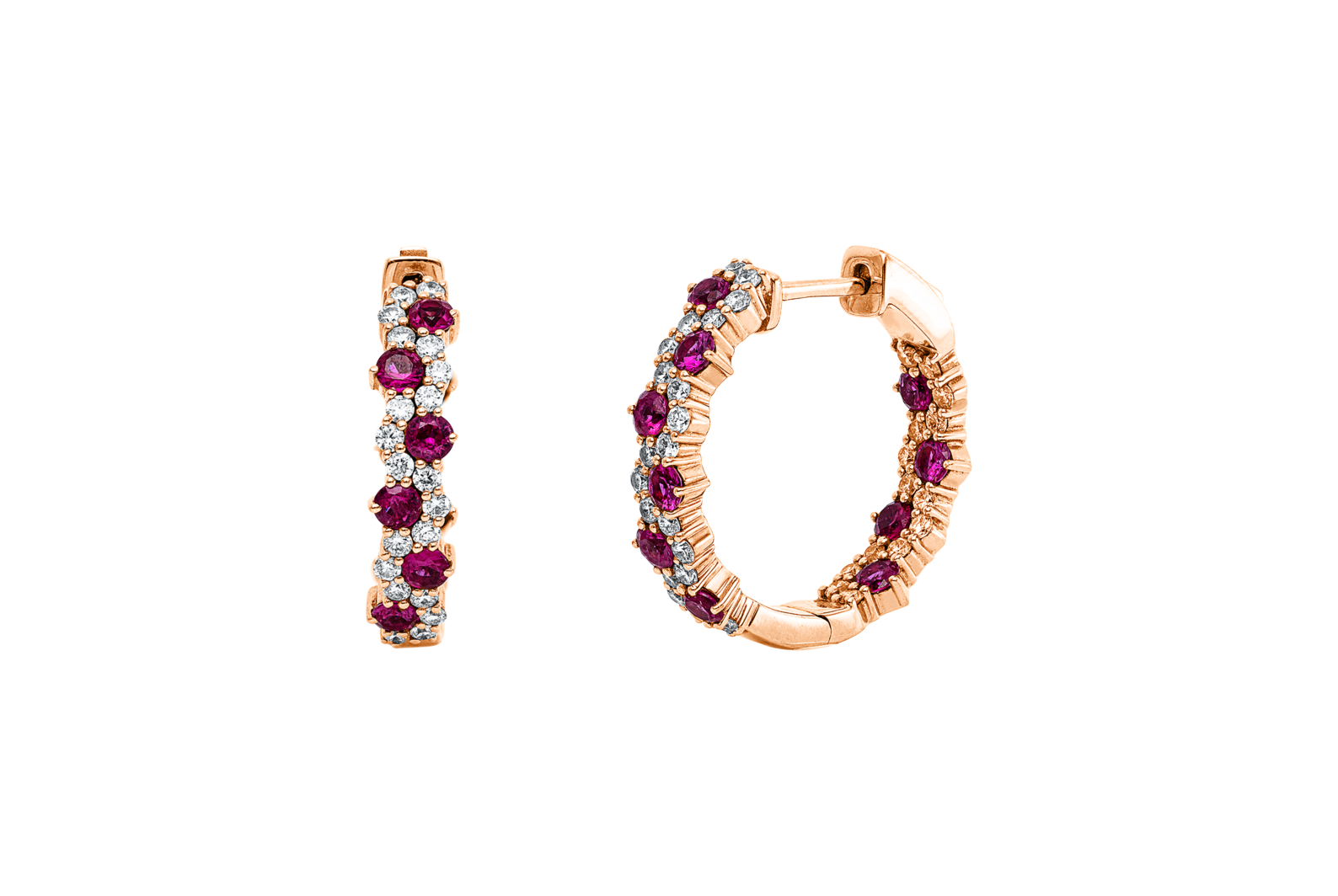 Brogle Classic ruby hoop earrings Brogle Classic ruby hoop earrings