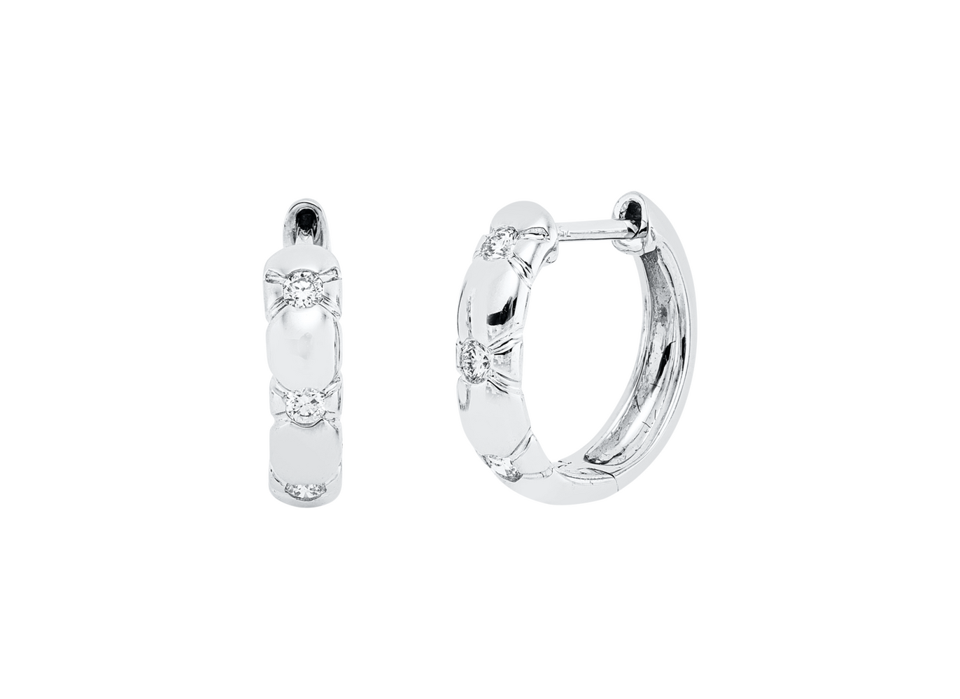 Brogle Classic diamond hoop earrings