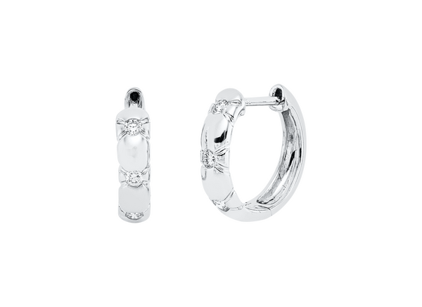 Brogle Classic diamond hoop earrings