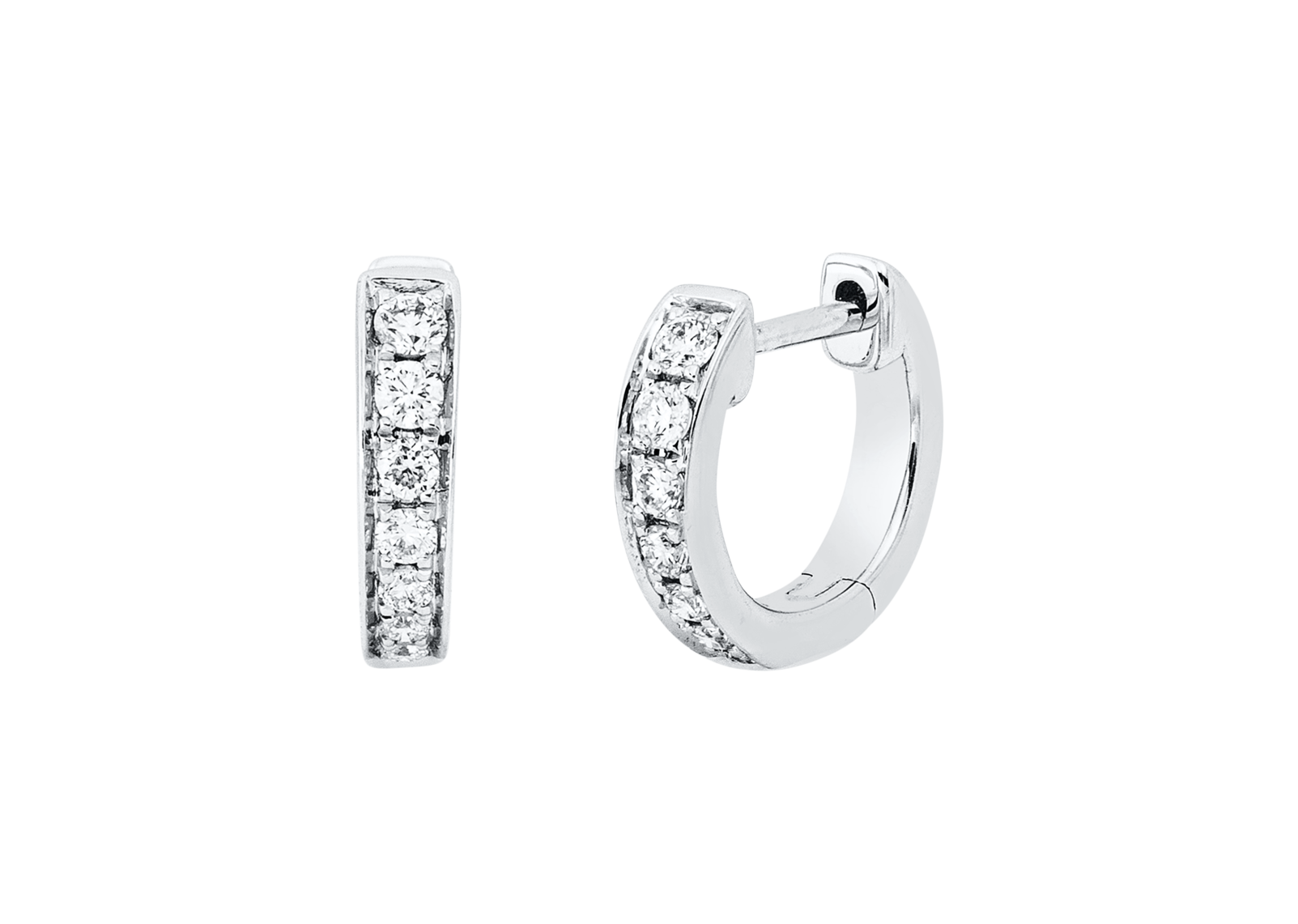 Brogle Classic diamond hoop earrings