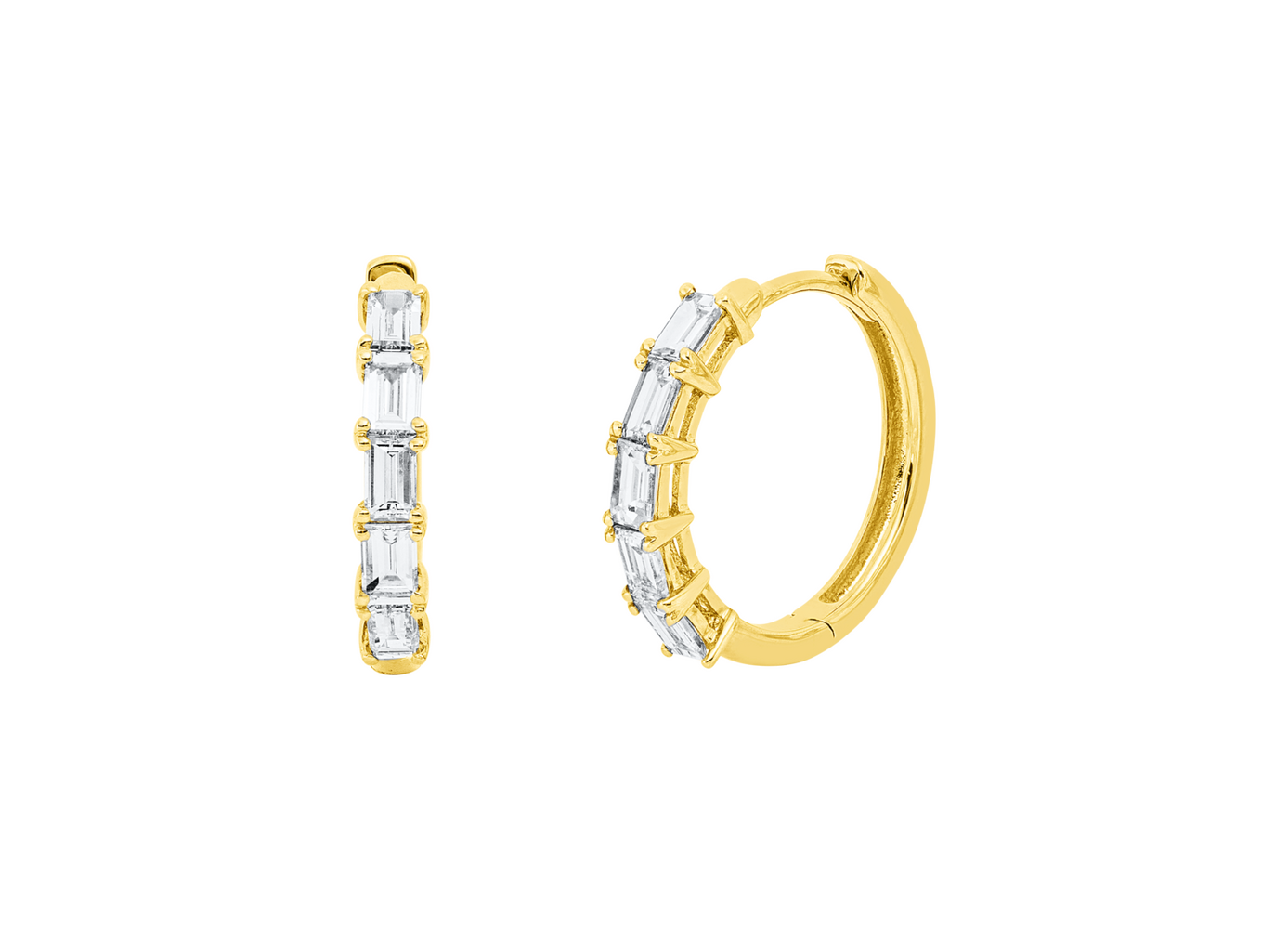 Brogle Classic diamond hoop earrings
