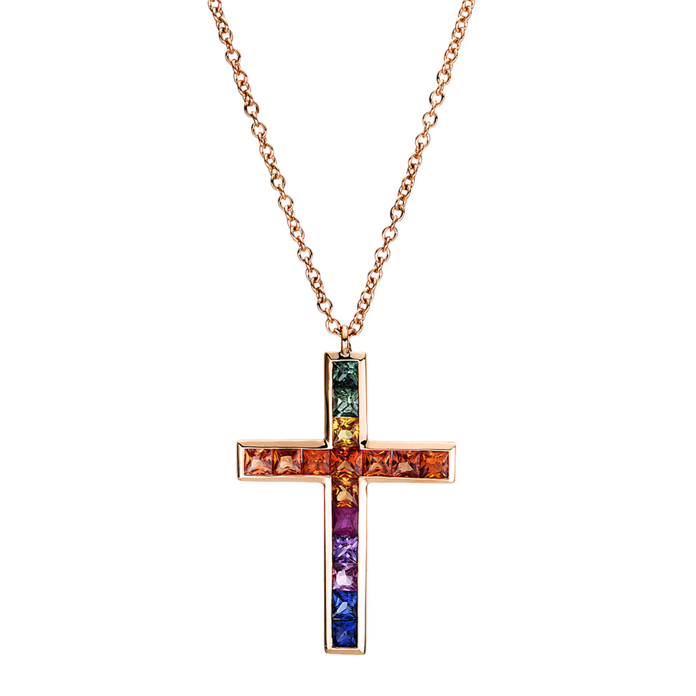 Brogle Selection Rainbow necklace with pendant