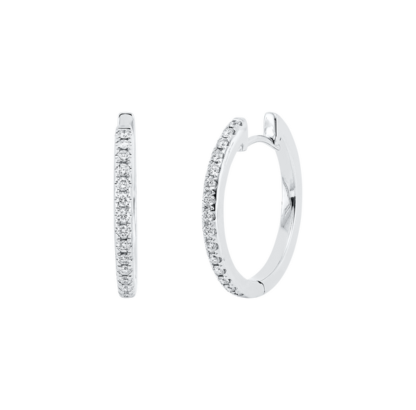 Brogle Classic diamond hoop earrings