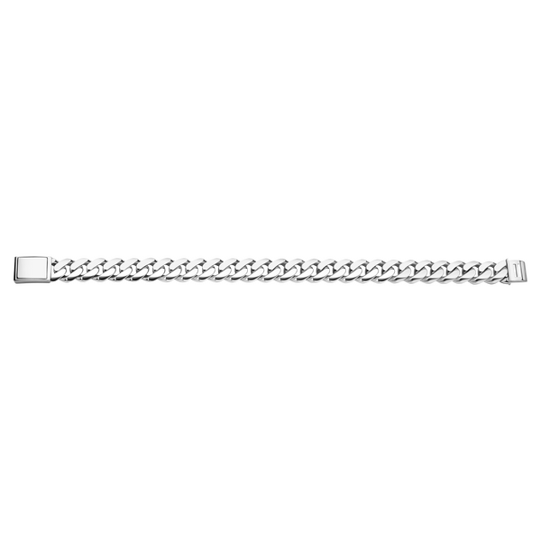 Emil Kraus Cuban Link oval diamond-plated curb chain bracelet, 10mm